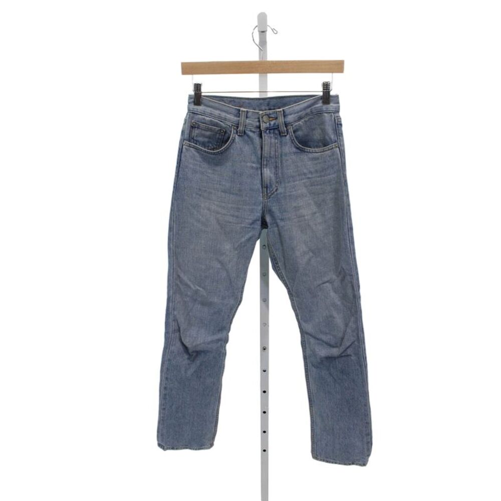 Brock Womens Straight Jeans Blue Mid Rise Cotton Button Fly Size 2